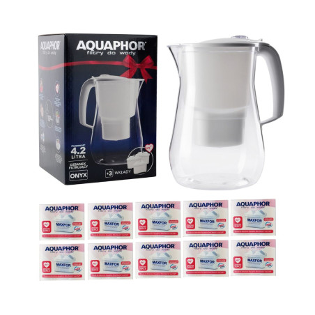 Water Filter Jug 4.2L + 10 Compatible Filter Cartridges with Dafi Brita