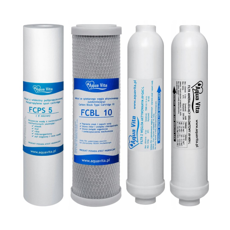SET OF WATER FILTER CARTRIDGES REVERSE OSMOSIS RO