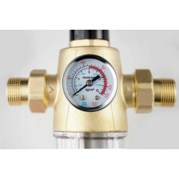 Mesh Water Filter with Pressure Reducer and Manometer 3/4 / 1 ″ | MojaWoda.com