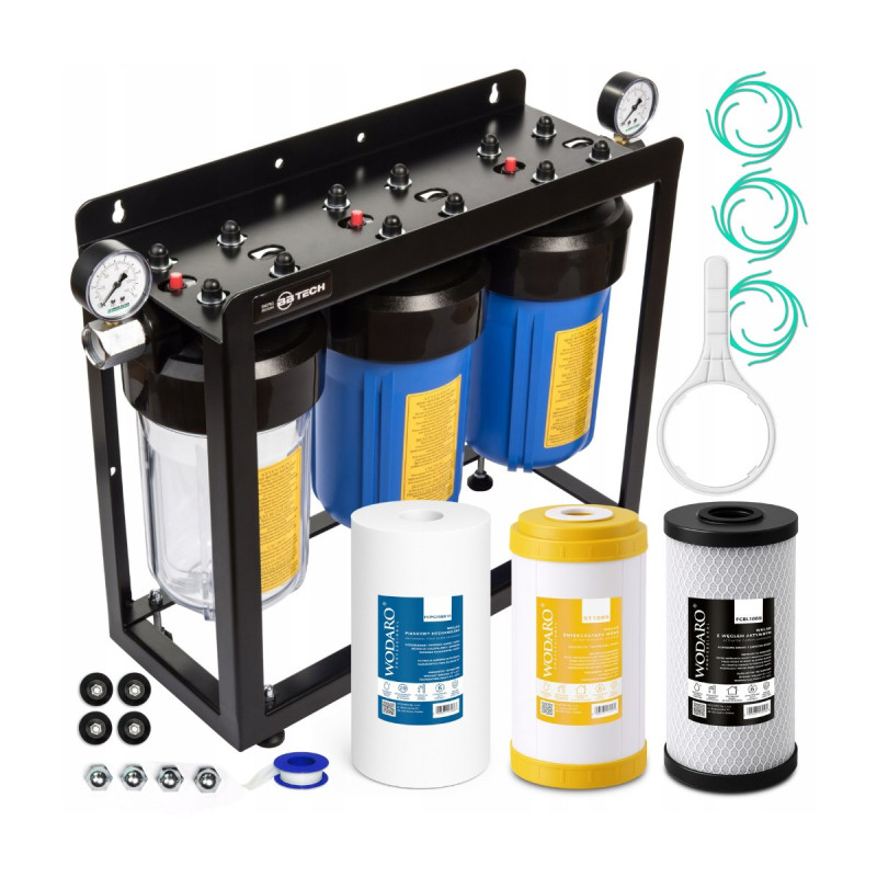 WodaRO BB-TECH Water Filter Softener for the Whole House 10" Treatment Station WodaRO BB-TECH Water Filter Softener for the Whole House 10" Treatment Station