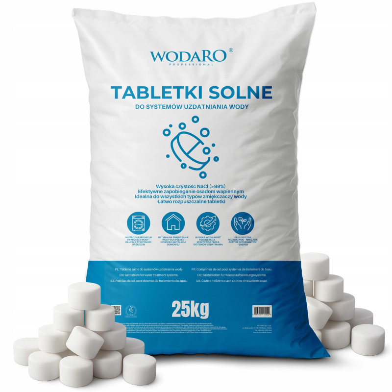 Tablety soľné WodaRO soľ do zmäkčovača vody 25 kg | MojaVoda.com