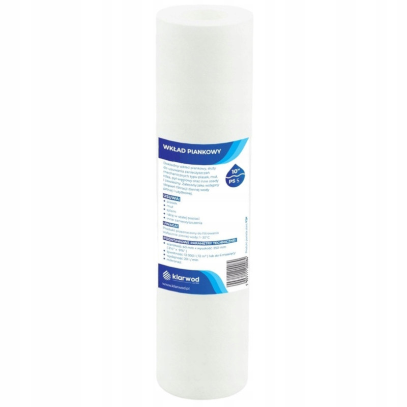 10" Foam Water Filter Cartridge PS5 KLARWOD Mechanical Filter for Sand Rust 10" Foam Water Filter Cartridge PS5 KLARWOD Mechanical Filter for Sand Rust