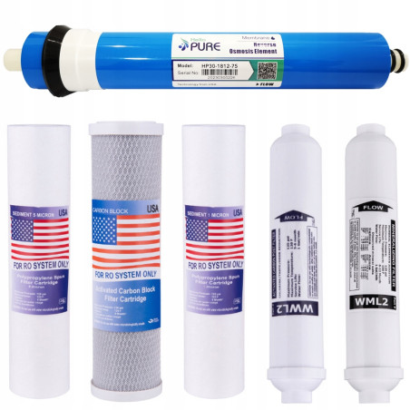Wkład filtrujący Top Filter KOMPLET WKŁADÓW RO6 M75S 6 szt. z membraną RO