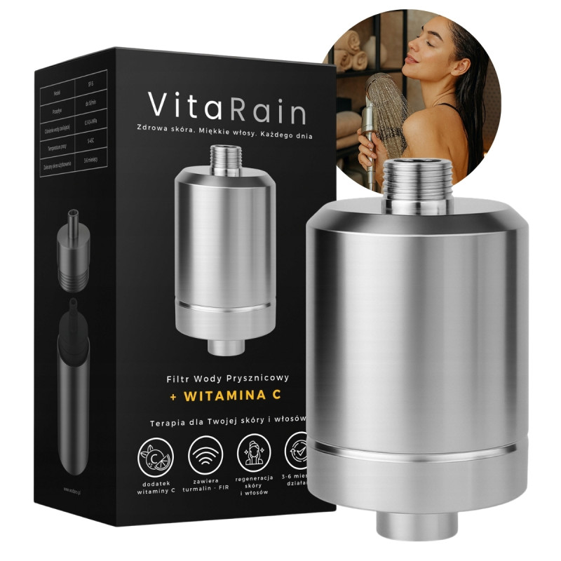 Filtr prysznicowy VitaRain 7w1 Filtr do Wody pod Prysznic KDF Włosy + Skóra Filtr prysznicowy VitaRain 7w1 Filtr do Wody pod Prysznic KDF Włosy + Skóra