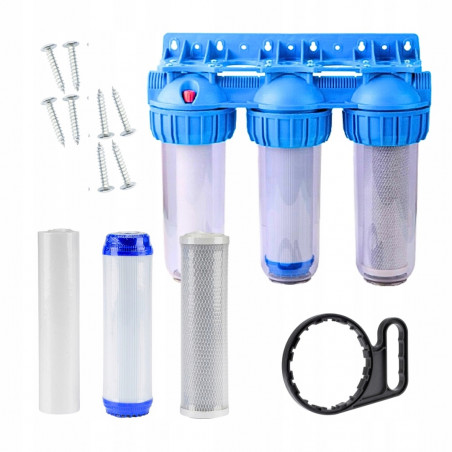 FILTR NA VODU VSTUPNÝ KORPUS OBAL FI 1'' GW 3-STEPŇOVÝ + NÁPLNE SADA