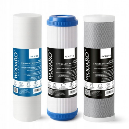 Náplne do Filtra Vody na Celý Dom 3 STOPŇOVÝ - FCPS5 GAC10 FCBL10 WODARO