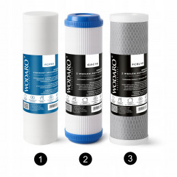 Triple Water Filter Inline 1/2" GW BODY HOUSING + Cartridges SET