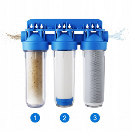 Trojitý vodní filtr trubkový 3/4" GW KORPUS OBAL + Náplně SADA
