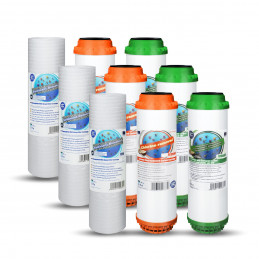Complete set of cartridges FCPS20 FCCBHD FCCBKDF Aquafilter Water Filter Cartridges