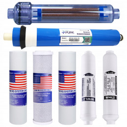 RO7 reverse osmosis cartridges with Ionizing Cartridge 75 GPD Osmotic Filter
