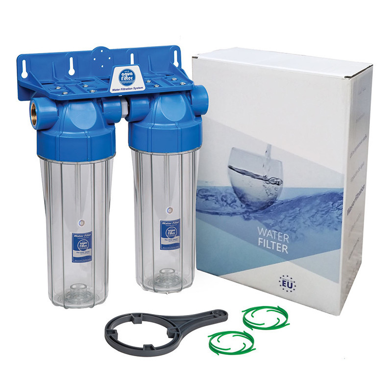 FHPRCL34-B-TWIN Aquafilter dvojitý filtr vody 3/4" | MojaWoda.com