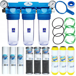 Filtr 3 stopniowy mechaniczny zmiękczający węglowy | MojaWoda.com Filtr 3 stopniowy mechaniczny zmiękczający węglowy | MojaWoda.com