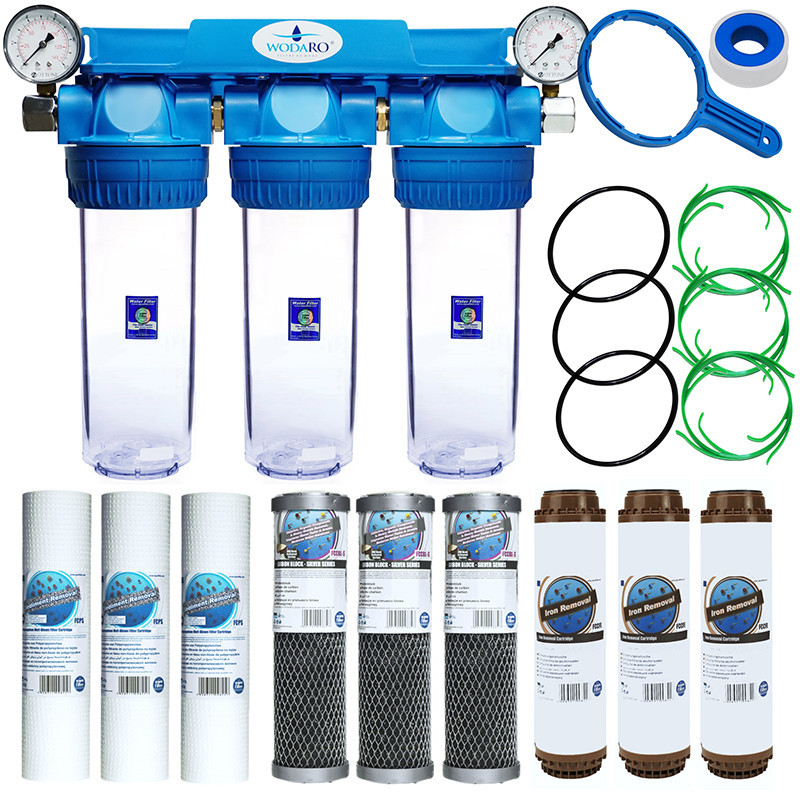Filtr 3stupňový mechanický odželezňující uhlíkový | MojaWoda.com