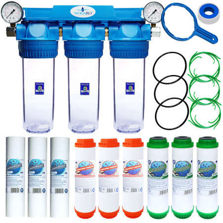 3-stage mechanical carbon KDF filter