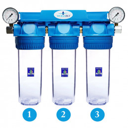 Filtr 3 stopniowy mechaniczny węglowy kdf | MojaWoda.com