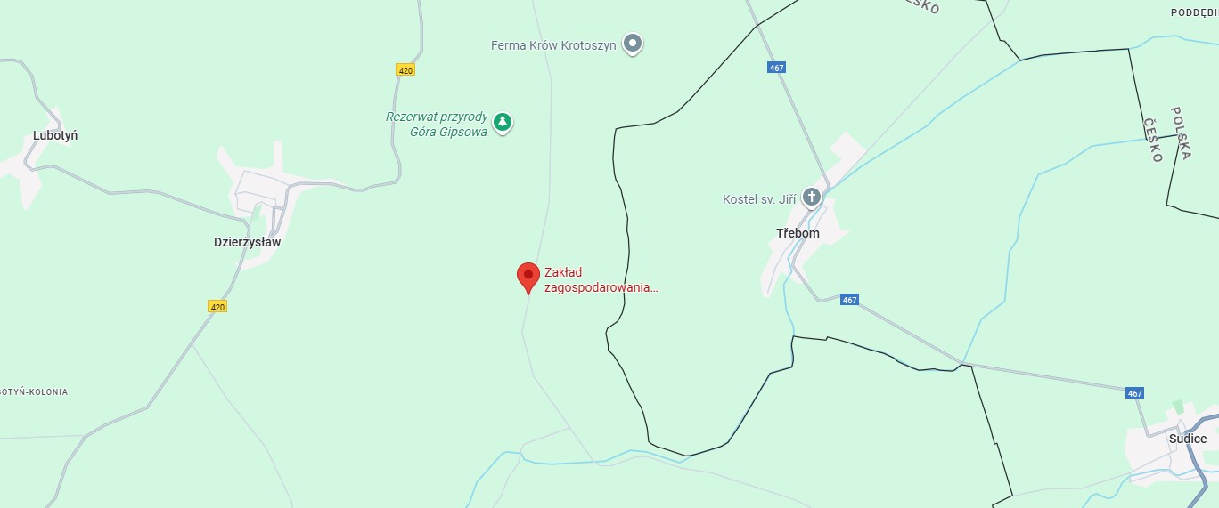 Mapa dojazdu: Zakład Zagospodarowania Odpadów w Dzierżysławiu