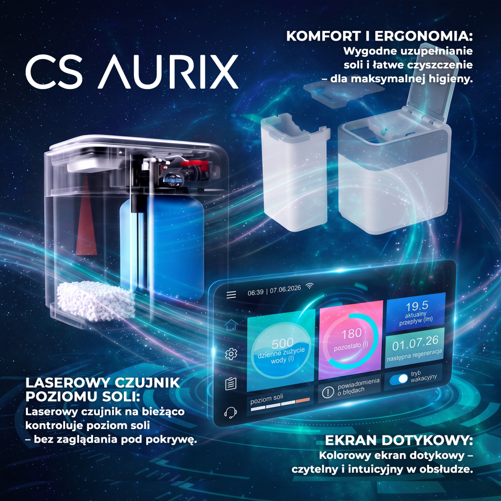 KLARWOD CS AURIX 30L czujnik poziomu soli i ekran dotykowy