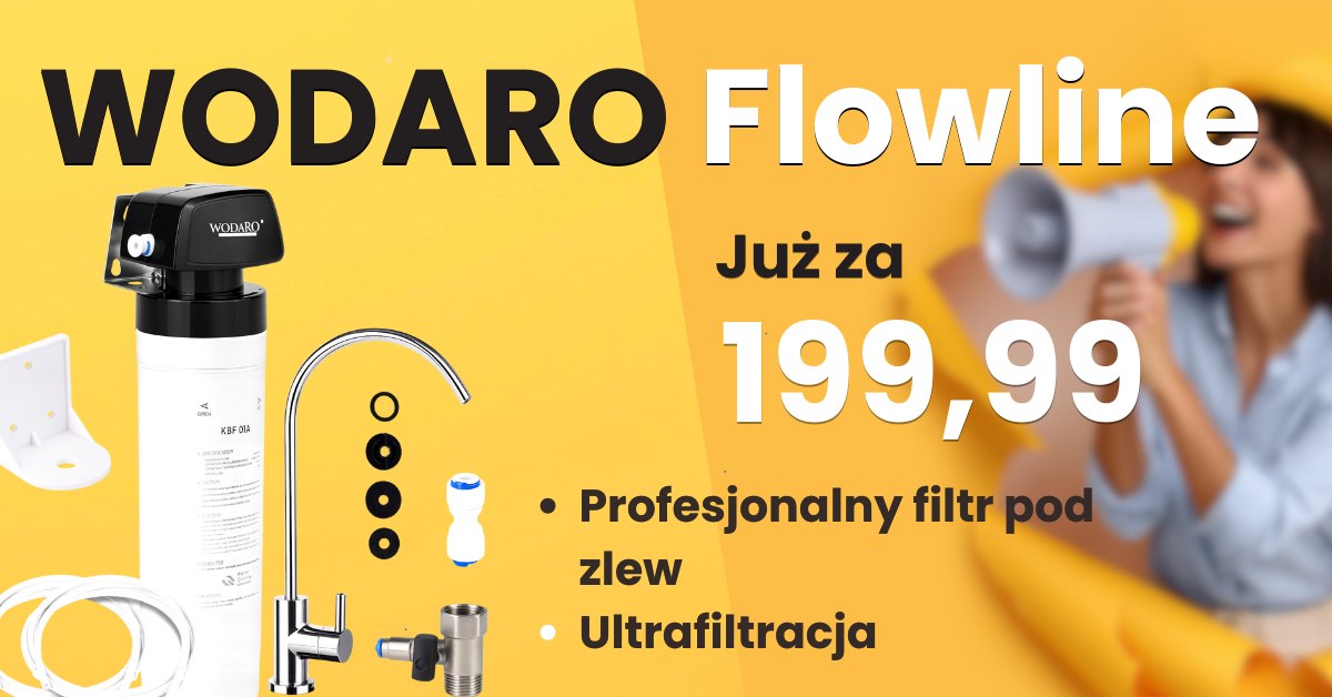 Polecany produkt: WODARO FLOWLINE — kompaktowy filtr podzlewozmywakowy