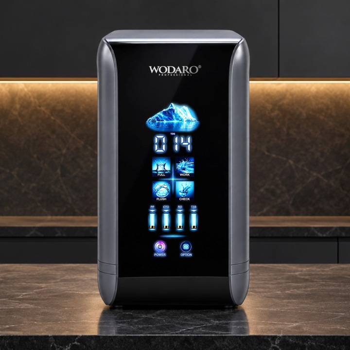 WODARO ICEBERG czarna obudowa panel TDS system RO Direct Flow
