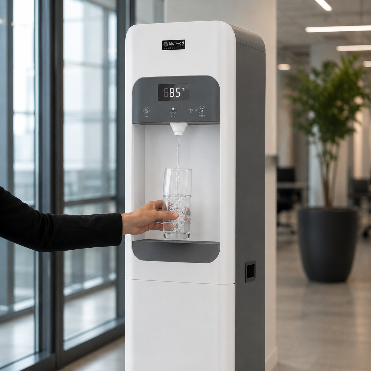 WodaRO AFDL ICE SPARKLING WHITE panel i funkcje dystrybutora