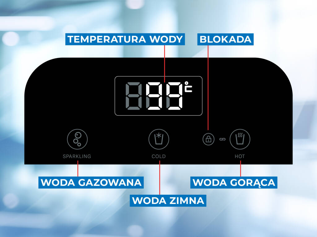WodaRO AFDL ICE SPARKLING dystrybutor wody gazowanej zimnej i gorącej