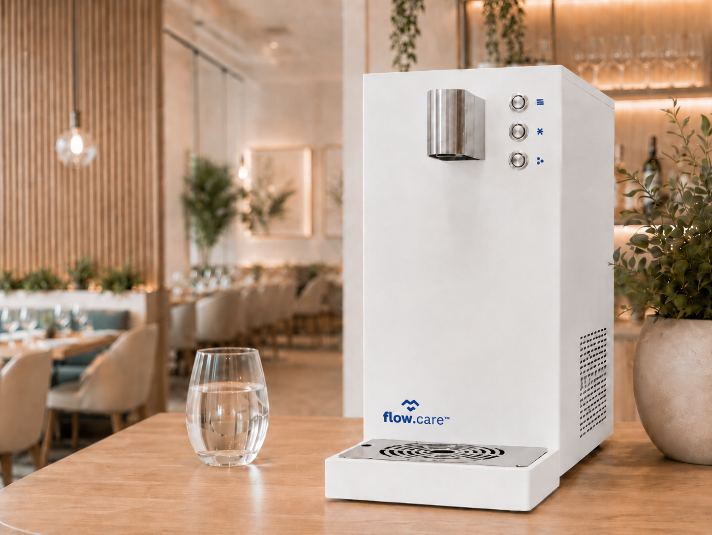 FlowCare 30TP White wydajny nablatowy dystrybutor wody