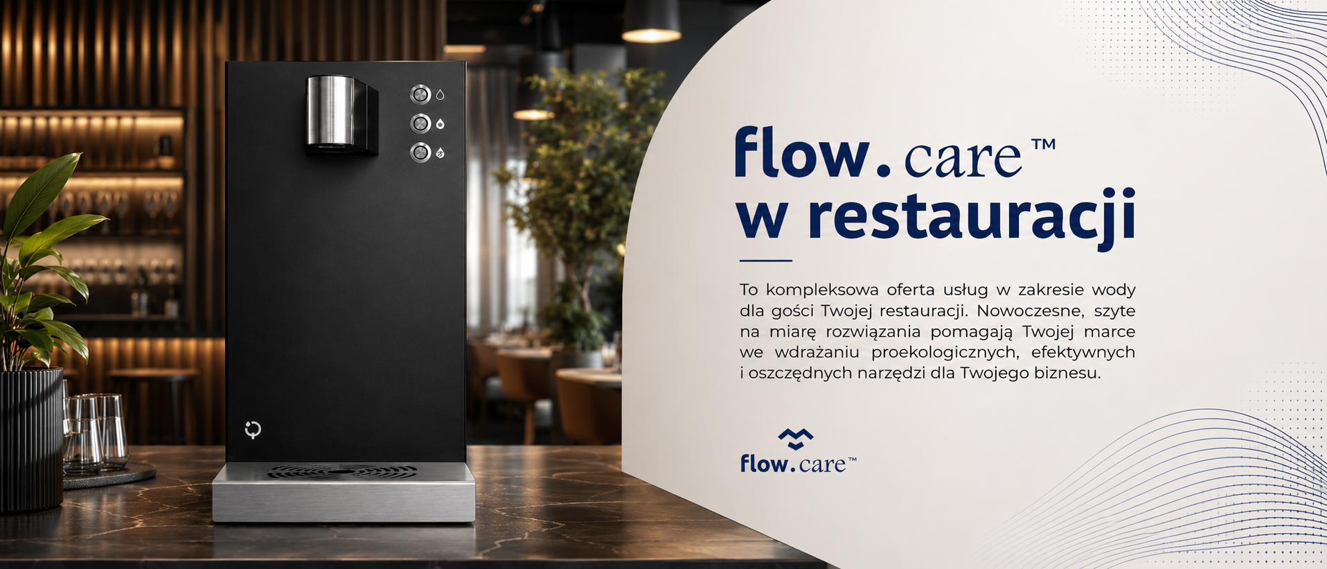 FlowCare 60TP PC BLACK Nablatowy dystrybutor wody